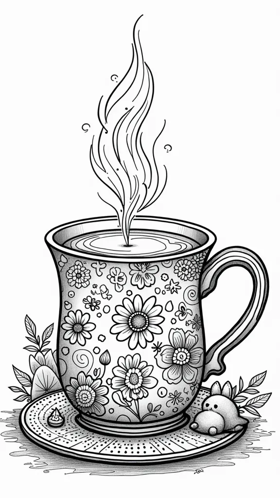 coloring page mug